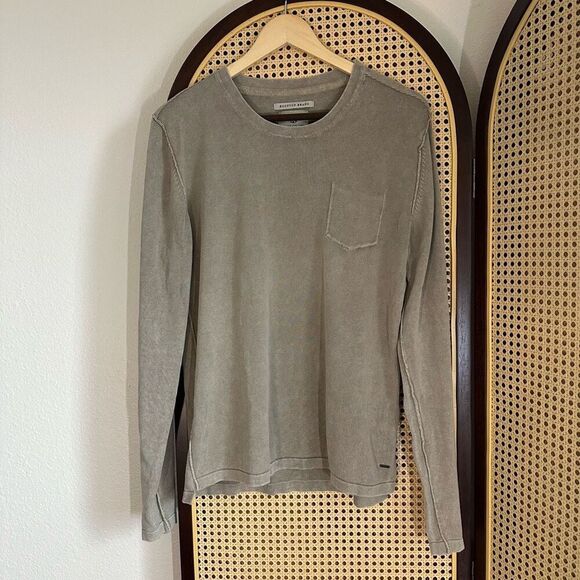 Khujo Rooftop Brand Washed Tan Gray Long Sleeve Sweatshirt Size L - Picture 1 of 7